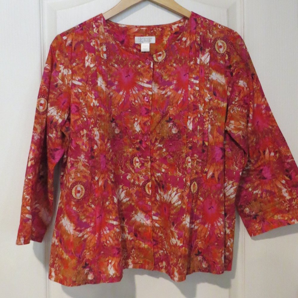 Cristopher & Banks- Size Large- 3/4 Sleeve Top
